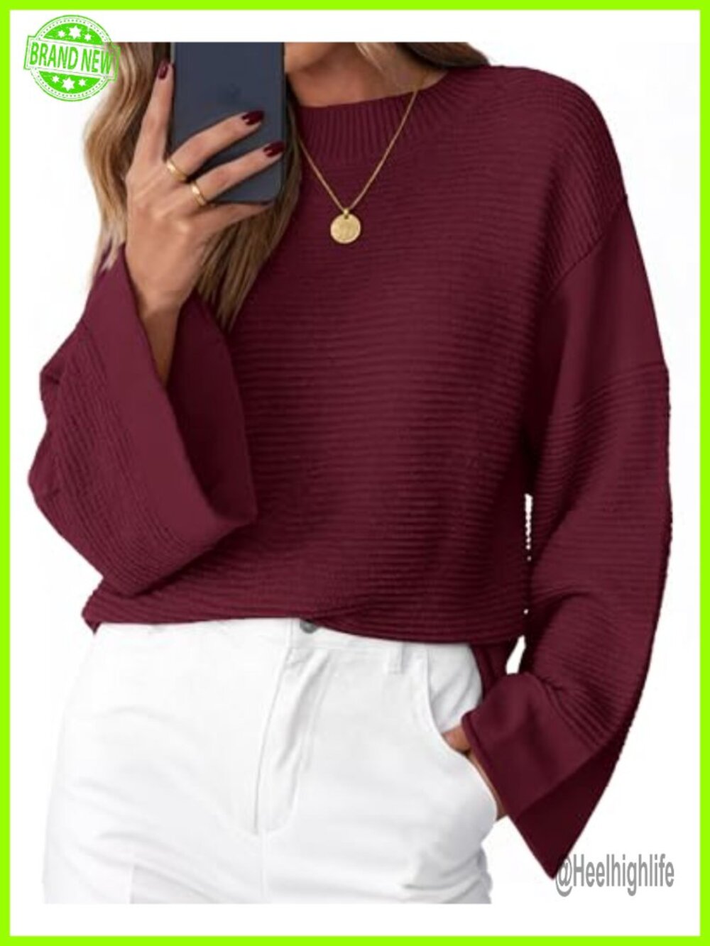Oversized Chunky Ribbed Knit Pullover Sweater Long Sleeve